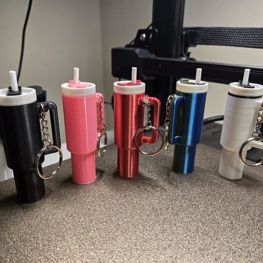 Mini Tumbler Chapstick Holder Keychain 3D model