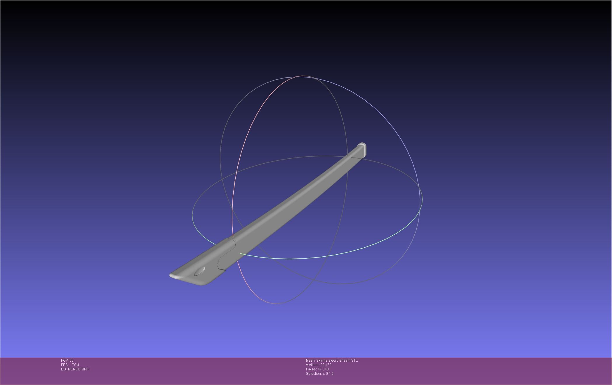 meshlab-2022-01-14-07-09-29-10.jpg STL file Akame Ga Kill Akame Sword And Sheath Printable Assembly・Template to download and 3D print, julian-danzer