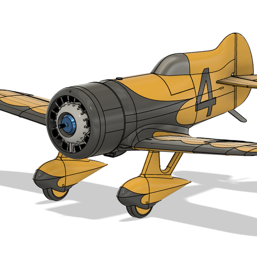 ⚡ GeeBee Model Z 1931 Racer 600mm 1:12 (L3D)・ 3D File for 3D