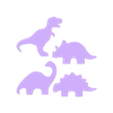 4dinosours_5mm.stl Set de dinosaurios