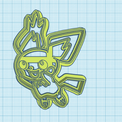 172-Pichu.png Файл STL Покемон: Вырезалка для печенья Пичу・Дизайн 3D-печати для загрузки3D