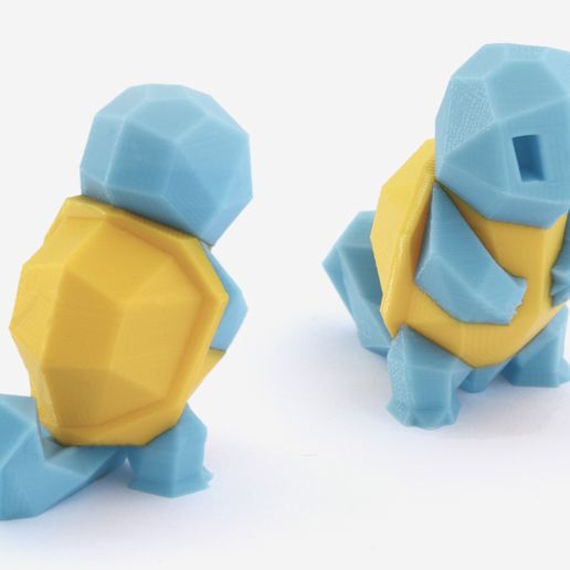 Low-Poly Squirtle - Multi and Dual Extrusion version 3D model