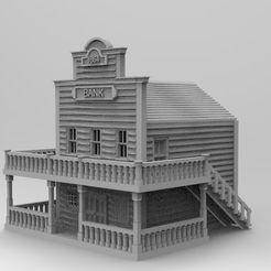 bank-1.jpg Wild West Alamo Bank - by WOW Buildings - 3D Printable STL. Wargaming, Diorama, Railroading, Scale Model