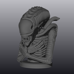 alien_bust.png Archivo STL Busto de un guerrero extraterrestre・Diseño de impresora 3D para descargar, drahoslibor