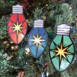 Xmas-Bulbs-Pic1.jpg Stained Glass Christmas Bulb Ornaments Multicolor Build STL Files