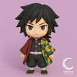 giyu.png Demon Slayer (Kimetsu no Yaiba) - Colección completa de Chibi Hashira y Demonios | Pack de 10 figuras 3D de personajes STL