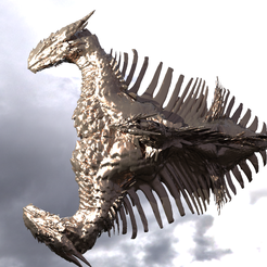 pillars.2384.png OBJ file Dragon bone deity monolith・3D print design to download