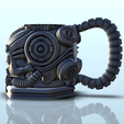 37.png Futuristic cyborg dice mug (6) - Holder Beer Can Storage Container Tower Soda Box DnD RPG Boardgame 33cl 25cl 12oz 16oz 50cl Beverage W40k 40 000 SciFi Futuristic