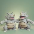 rhydon-render.jpg Pokemon - Rhyhorn, Rhydon and Rhyperior with 2 poses each