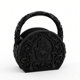 4.png Goth Hamsa Hand Purse STL File for 3D Printing Mystical Gothic Handbag