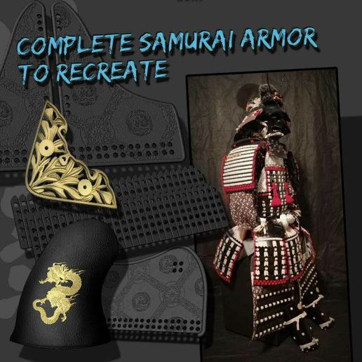 🗡️ SAMURAI COMPLETE ARMOR YOROI COSTPLAY JAPAN・ STL File