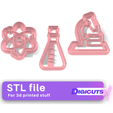 STL-file-For-3d-printed-cookie-cutters-1.png Set of 3 Science Laboratory cookie cutters STL files