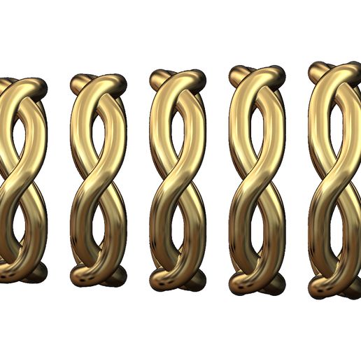 Eternity-Overlapping-knot-band-size6to10-02.jpg Anel de eternidade com nó sobreposto e torcido tamanhos 6 a 10 modelo de impressão 3D