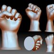 BLM Hand 3.jpg BLM hand sign logo fist STL file 3D printable model Black Lives