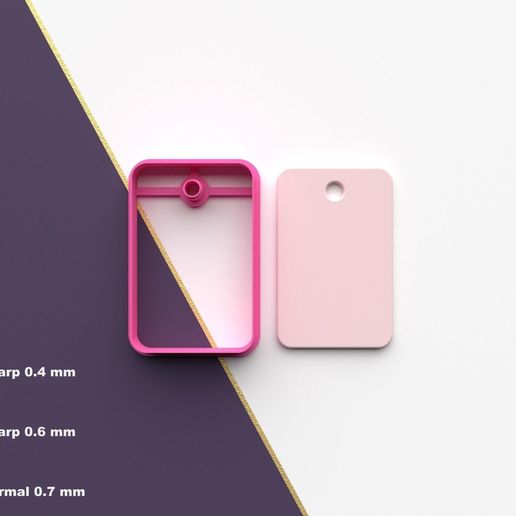 Digital STL File for Gift Tag Clay Cutter | Gift Tag Model 2 | 3D Printed Polymer Clay Tool| 7 Size, 3 Version Cut