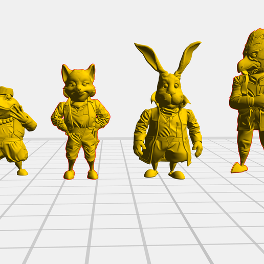 Star Fox SNES 4 Character Squad Pack 3D Printable STL Figures Diorama
