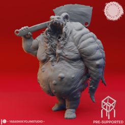 Gluttony_PS.jpg STL file Gluttony Demon - Tabletop Miniature (Pre-Supported)・3D printable model to download, YasashiiKyojinStudio