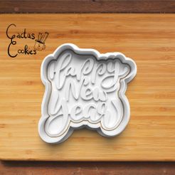 Bild2.jpg 3D file Happy New Year Cookie Cutter set 0278・3D printable design to download