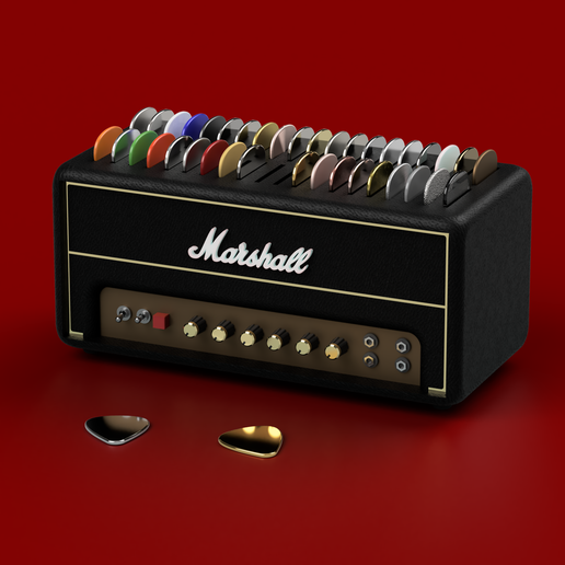 amplifier head with guitar pickups holder