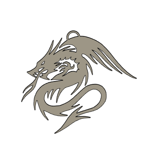 dragon earrings keychain 3D model