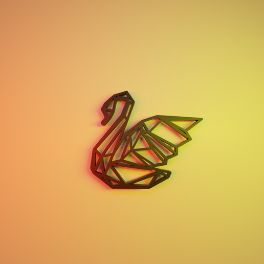 swan polygonal square 3D model