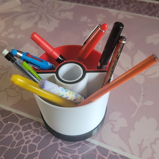 Pokemon Pencil Holder 3D Print - Organiseur de bureau modulaire - Modular Desk Organizer - Rangement stylos et accessoires - Print in Place STL