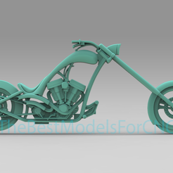 American-Chopper-Motorcycle.png 3D Model STL File for CNC Router Laser & 3D Printer American Chopper Motorcycle