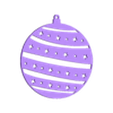 Ornament.stl Striped Ornament with Stars, Christmas Tree Ornament, Flat 2D Ornament