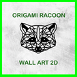 ORIGAMI RACOON WALL ART 2D ORIGAMI RACOON WALL ART 2D