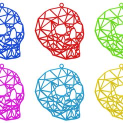 Skull Necklace Colors.jpg Download STL file Skull Necklace • 3D printable template, TutoSolid