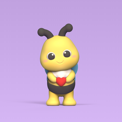 Bee-Heart1.png Fichier 3D Coeur d'abeille・Plan pour impression 3D à télécharger, Usagipan3DStudios