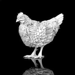 32423423.jpg STL-Datei Hühner-Skulptur・3D-Drucker-Vorlage zum herunterladen