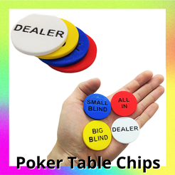 22.png Fichier 3D Poker Chips - Dealer - Small Blind - Big Blind - All In - Poker - Replacement - file for 3D printing - STL 3D Model・Modèle pour imprimante 3D à télécharger