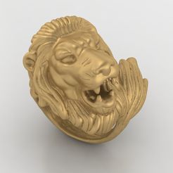 1.jpg Lion ring Man ring King ring Jewelry medallion 3D print model