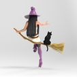 1.68.jpg Witch on a broom with a cat