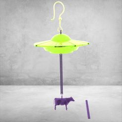 0_4.jpg STL file Alien Abduction Earrings UFO Gifts UFO Earrings・3D printing model to download
