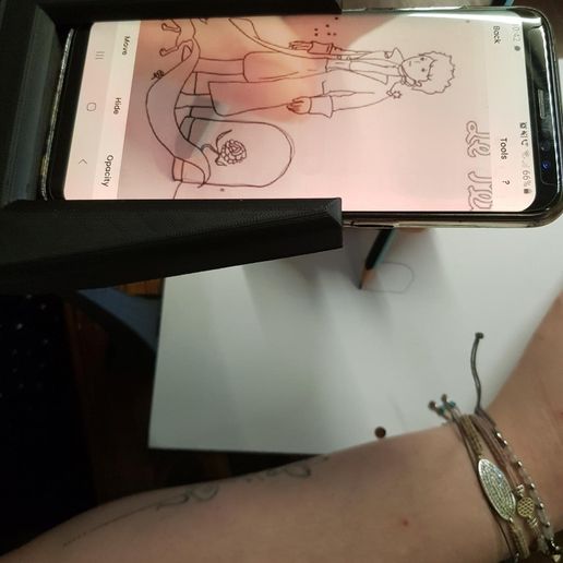 Mobile Phone Stand  / Handy Ständer DaVinciEye Lupe  Magnifier 3D model