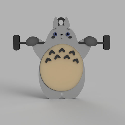 Totoro bodybuilder (keychain) 3D model