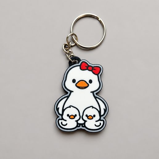 Cute Duck Family Keychain