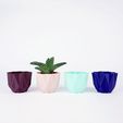 QB Maker 4 pots très clairs.jpg STL file Low poly pot / Plant cactus・3D printing design to download