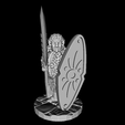 Elf-Warrior-Shield-Bladestaff.png STL file Classic (Retro) Elf With Blade Staff・3D printable model to download