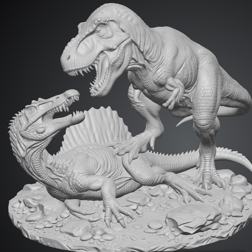 Tyrannosaurus vs Spinosaurus Diorama