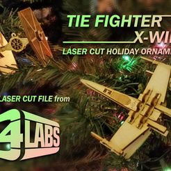 cover-image.jpg Tie Fighter & X-Wing Laser Cut Ornaments - C4 Labs