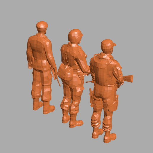 STL file Three Soldiers 🏠 ・3D printing model to download・Cults