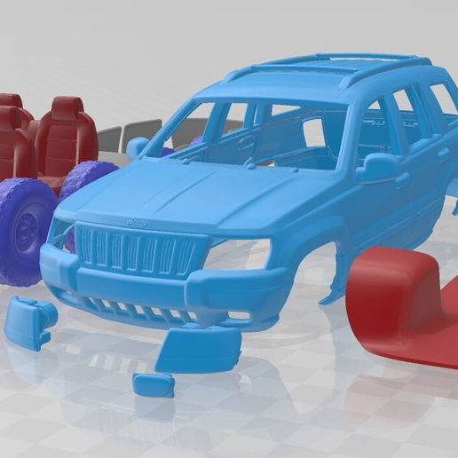 Jeep Grand Cherokee 1998 – STL SUV Model with Multiple Separate Parts