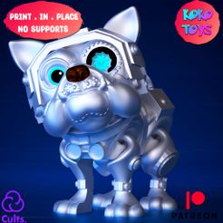 2.jpg STL file CUTE ROBO BULLDOG ,PRINT-IN-PLACE ARTICULATED ,CUTE-FLEXI・3D printable design to download