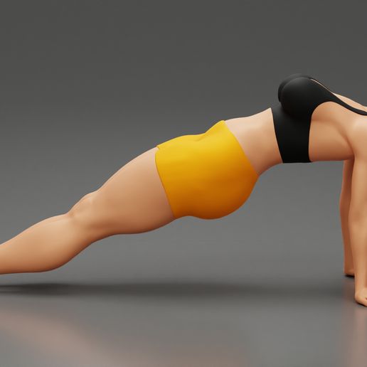 Girl-03.jpg 3D file Woman Yoga Model Purvottanasana Reverse Tabletop Pose 3D Print Model・Design to download and 3D print, 3DGeshaft