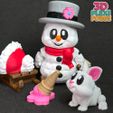 Frame-262.jpg Christmas Cute Flexi Snowman and Book Case Print-in-place & Keychain