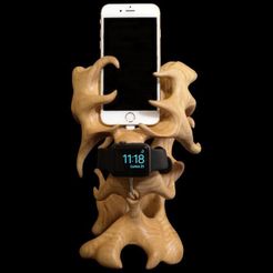 Apolo3cuadrado.JPG STL file Smartphone and Apple Watch charging stand・3D printing design to download, xabier