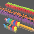 Captura-de-pantalla-2838.png LETTERS FOR PENCIL OR PEN TOPPER IN TWO DIAMETERS AND ALL THE LETTERS OF THE ALPHABET TO COMBINE AS YOU WISH.